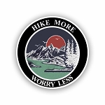 Hike More Worry Less   Sticker (Peel N' Stick)